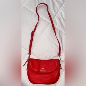 Vince Camuto Red Leather Crossbody Bag EUC